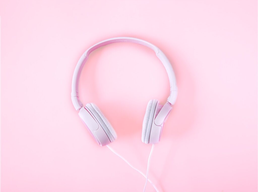 headsets, music, pink background, player, beautiful, to listen, emotions, wallpaper for girls, music, music, music, music, music